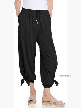 Wide Leg Sun Protection Pants with Side Slits UPF 50+